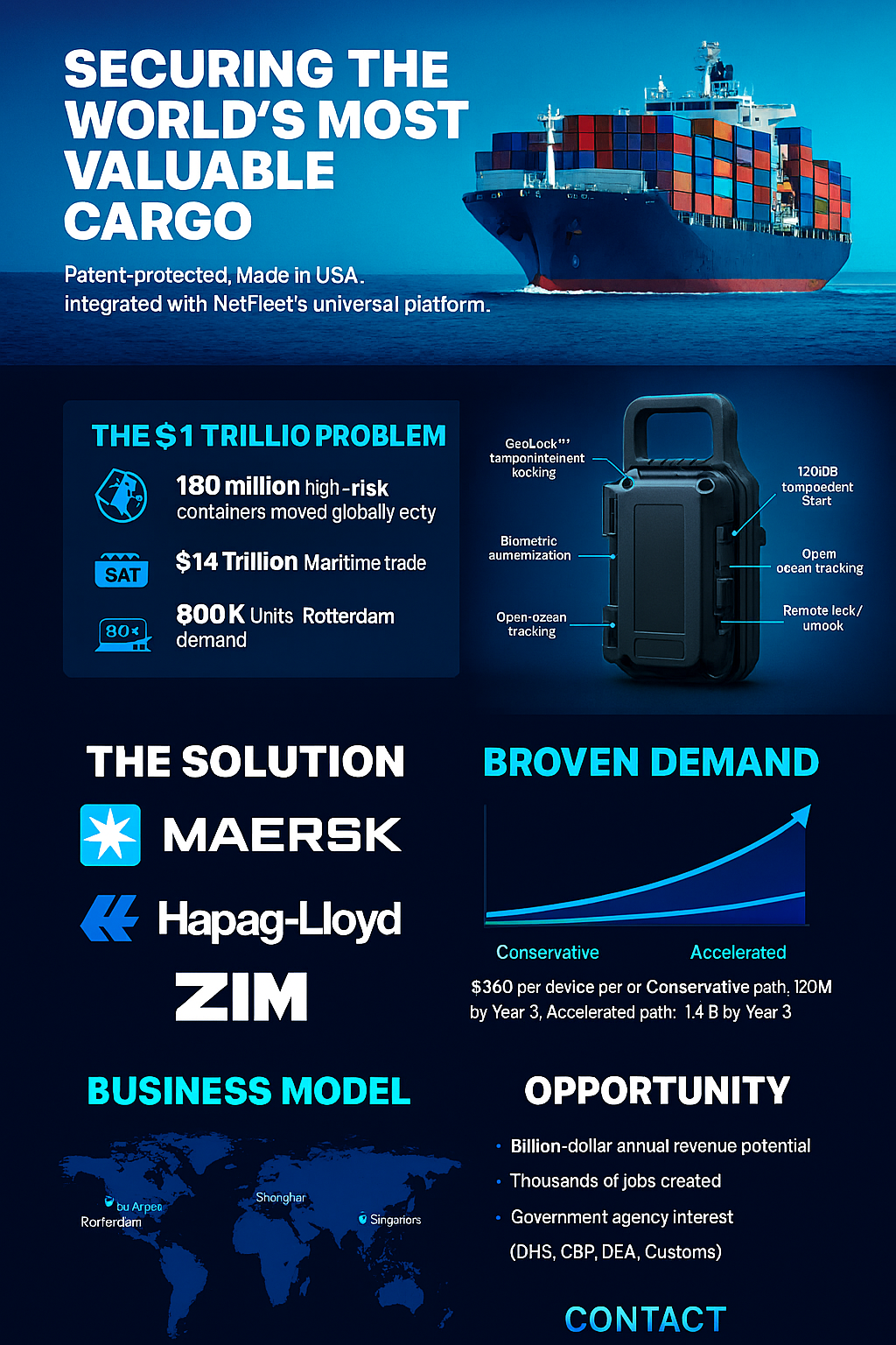 Global shipping container ship